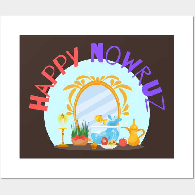 unique Persian new year happy Nowruz festivel Happy Norooz Wall Art by UltraPod